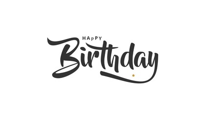 Wall Mural - Happy birthday word lettering animated. hand lettering happy birthday