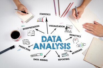 Canvas Print - Data Analysis Concept. The meeting at the white office table