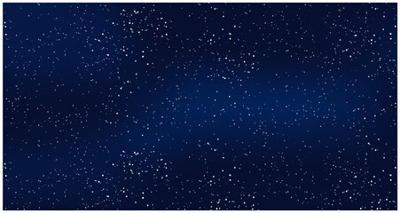 realistic starry sky with blue glow, starry night with shiny stars, cosmos and galaxy, vector