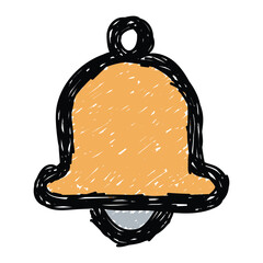 Poster - Notification bell icon. User interface concept. Notification bell doodle hand drawn icon. User interface icon hand drawing sketch symbol