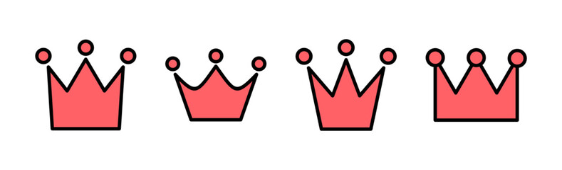 Wall Mural - Crown icon set illustration. crown sign and symbol