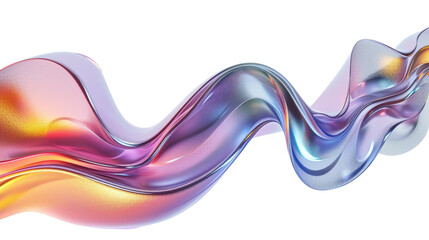 Wall Mural - 3d abstract gradient wave shape isolated on transparent background, Futuristic modern illustration.