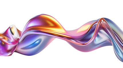 Wall Mural - 3d abstract gradient wave shape isolated on transparent background, Futuristic modern illustration.