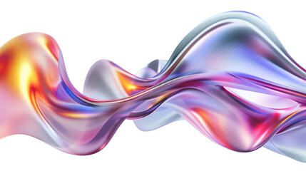 Wall Mural - 3d abstract gradient wave shape isolated on transparent background, Futuristic modern illustration.