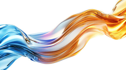 Wall Mural - 3d abstract modern gradient wave isolated on transparent background