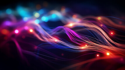 Fiber optic strands colorful