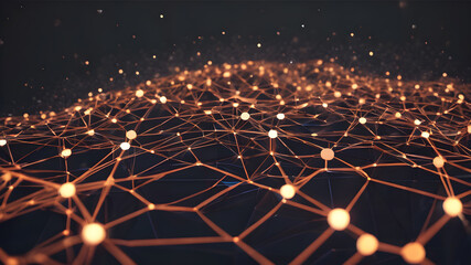  Wireframe connectivity mesh geometric network tech background concept.. AI generated image, ai