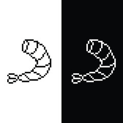 Poster - pixel shrimp icon. vector pixel art shrimp 8 bit for game logo template