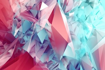 Wall Mural - Abstract low poly background with a blend of pink and blue hues, suitable for graphic design or wallpaper.