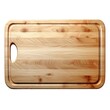 High-Resolution Image of a Rectangular Wooden Cutting Board with Smooth Surface and Rounded Edges, Isolated on White Background