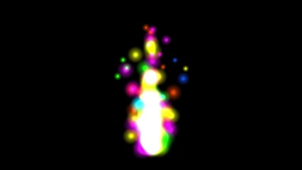 Wall Mural - Beautiful illustration of colorful energy stream on plain black background