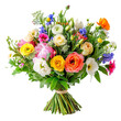 Leinwandbild Motiv Fresh, lush bouquet of colorful flowers for present