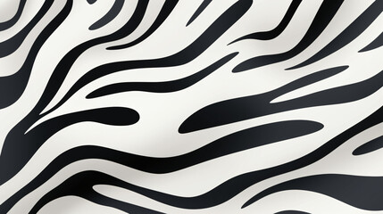 Poster - a black and white zebra print wallpaper, in the style of surrealistic distortion, freeform minimalism, rounded, psychedelic artwork, shaped canvas