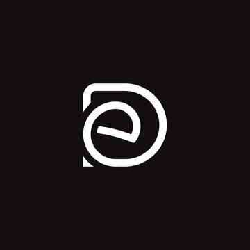 Line art letter D&E logo. Letter D logo. Letter mark logo design.