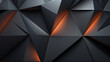 3D panoramic black triangle background. Modern geometric shape gradient metal digital technology wallpaper. Luxury pattern website banner. High-quality ultra-realistic matt finish. Generative AI