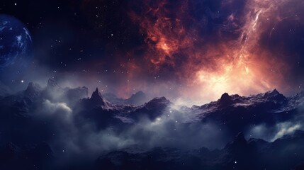 Wall Mural - Deep Space Beauty: Stunning Astrophotography of Star Clusters and Nebulae in the Universe.