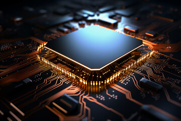 Close-Up of Microchip Circuitry