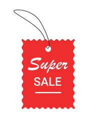 Wall Mural - super sale price tag, sticker, label, isolated on white background