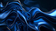 Fluid and Organic Forms Merging in a Modern Dark Blue Art Design Background 