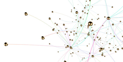 Poster - Falling cyber particles. Big data stream. 3d