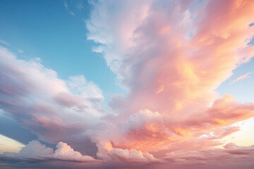 Wall Mural - Skies of Radiant Beauty: A Dramatic Sunset in a Colourful Cloudscape