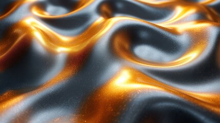 Wall Mural -  a close up view of a shiny surface with gold and silver swirls on the edges of the image and in the middle of the middle of the image is a black and white background.