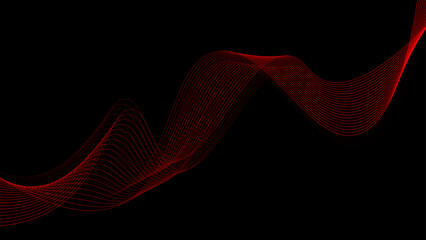 Wall Mural - abstract smooth wavy line on a black background.
