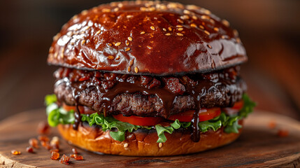 Canvas Print - close up of a burger