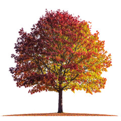 Wall Mural - isolated autumn tree with vibrant leaves