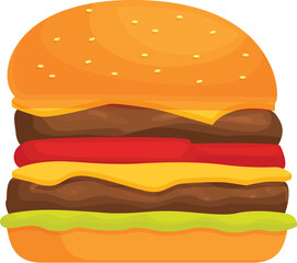 Wall Mural - Meal big smash icon cartoon vector. Pork melted. Slice fat dish