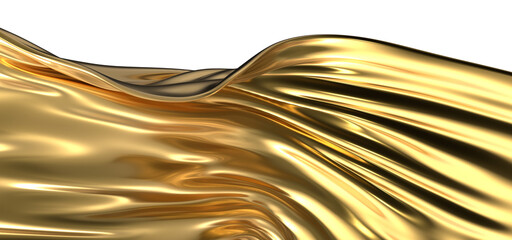 Wall Mural - Golden Transcendence: Abstract 3D Gold Cloth Illustration for Transcendent Visuals