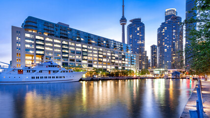 Wall Mural - Toronto Harbourfront district at night