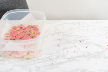 Sticker - Heart-shaped sugar cookies with royal icing