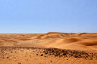 The Sahara desert landscape in Morocco between M'Hamid El Ghizlane and Erg Chigaga