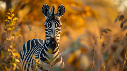 Wall Mural - zebra in the wild portrait