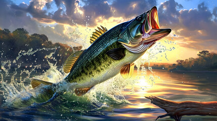 Bass Fishing Wallpaper Background, Bass Fishing in the Summer