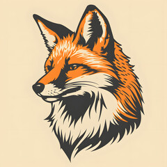 Wall Mural - Flat Vector Of a Fox