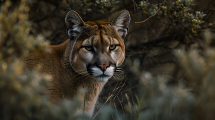 Wall Mural - Portrait of a puma in the wild