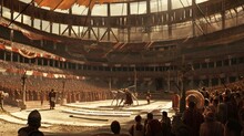 Royal Battle Of Romans Inside The Roman Coliseum In 300 BC. History Concept
