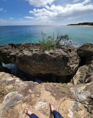 Sticker - rocky cliffs in hawaii 