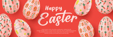 Happy Easter Day Vector Illustration Banner. Easter Celebration Banner Template