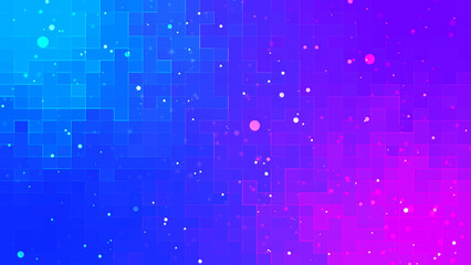 Fototapete - seamless abstract background of blue squares and bright particles. abstract gradient background. bac