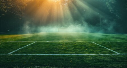 a soccer field on a dark background