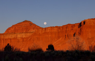 Poster - Full Moon Over Capitol Reef National park Utah Landscape