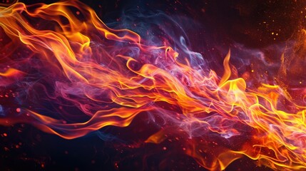 Wall Mural - Colorful neon flame burn fire blaze abstract texture wallpaper background