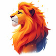 flat vector logo of lion
