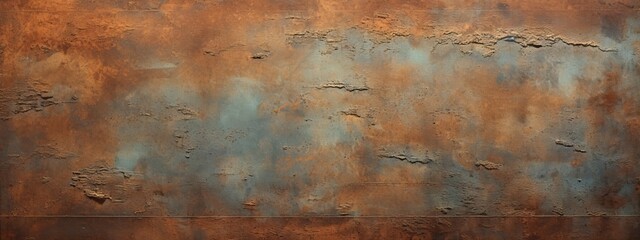 Wall Mural - Rusty steel background. Vintage old antique metal material texture surface grunge damaged in copper