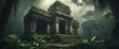 Ancient Abandoned Jungle Temple: Moody Atmosphere with Surrounding Trees