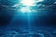 Submerged Tranquility: Dark Blue Oceanic Surface Seen Below Water