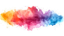 Colorful Watercolor Stain Isolated On A White Background, Ideal For Art Projects And Design Purposes.
